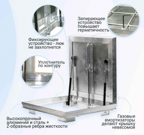 Напольный люк Lift 90x70 фото 2